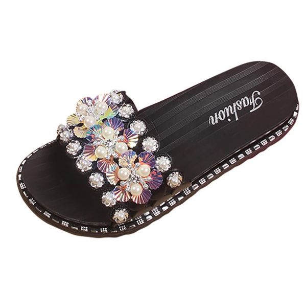

slippers sagace womens slipper sandals low heel casual beach women summer shoes 2021 sandalia feminina, Black