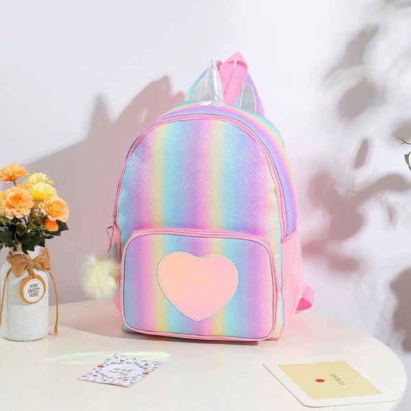 

school bags fashion women horn horse shape backapck casual ladies heart patchwork large capacity handbags