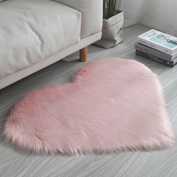 

carpets love heart rugs living room/bedroom artificial wool sheepskin hairy carpet faux floor mat fur plain fluffy soft area rug capetes
