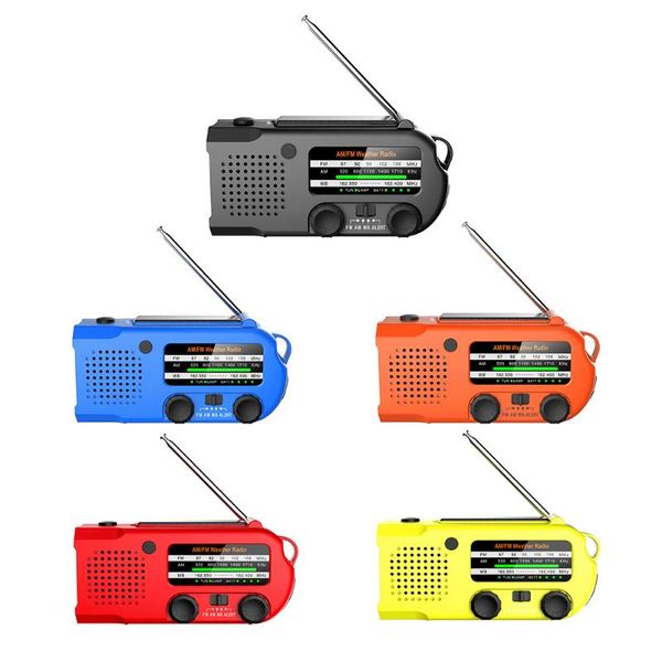 

radio emergency hand crank weather portable fm am wb alert solar usb charge