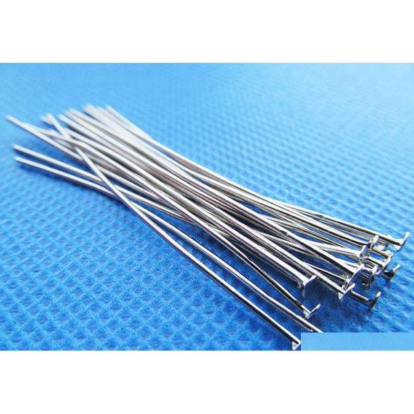 

50mm 2 inch (2") silver tone/white k flat head headpins charm findings,jewelry making,diy comp jlloss yy_dhhome