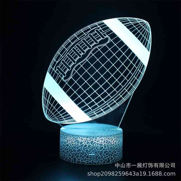 

rugby series colorful creative 3d led night lamp gift desk visual lamp