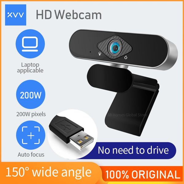 

webcams xiaovv webcamera 1080p hd usb auto foucus 2 million pixels 150Â° ultra wide angle with sound for laptop