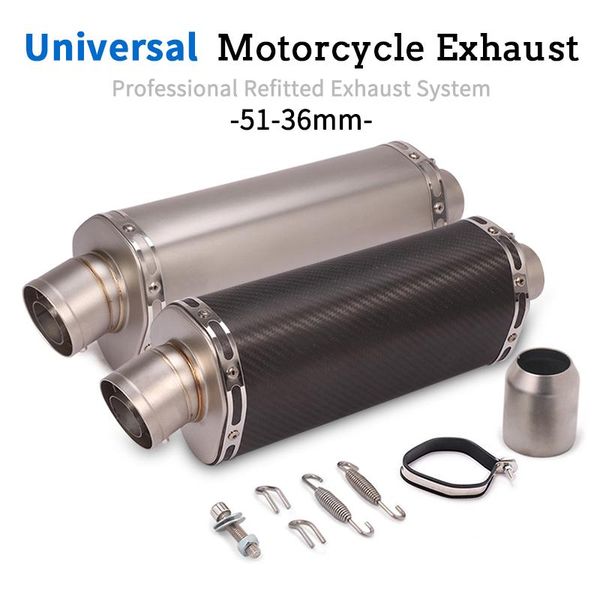 

motorcycle exhaust system 38-51mm real carbon fiber universal muffler pipe for r25 r3 r15 ninja400 cb190ss gw250