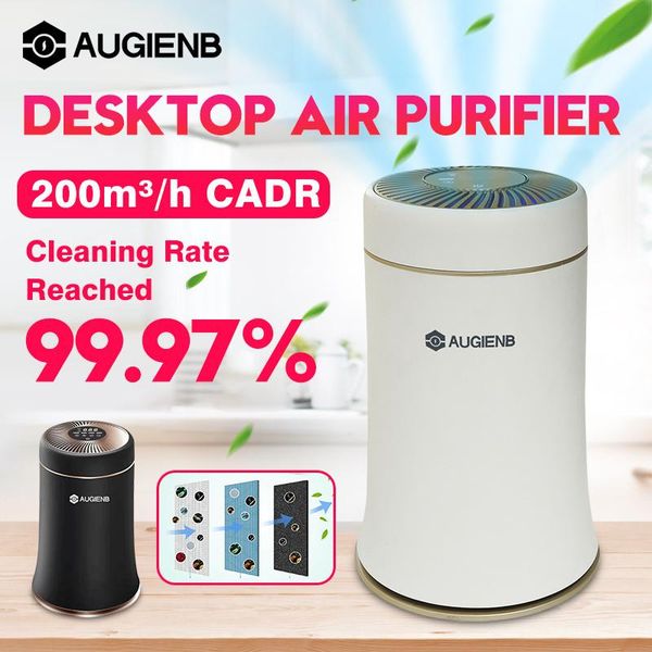 

augienb deskair purifier for allergies / mold / sme dust pet dander vocs with hepa filter silent timing auto fresh