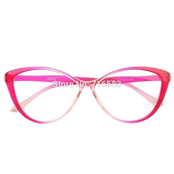 

fashion ladies women vintage cat eye full rim clear lens eyeglass multi black blue frame eyewear glass prescription tr90 t200428, Silver