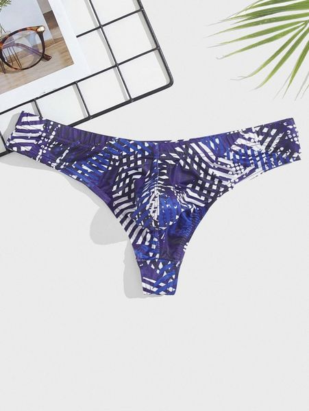 

men random geo print jockstrap 79ho#, Black;brown