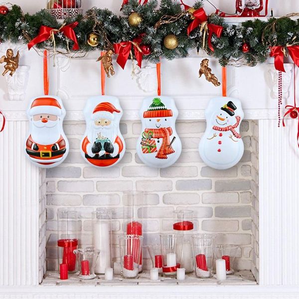 

christmas decorations pendant gift box gourd-shaped cookie jar candy tinplate for 2022