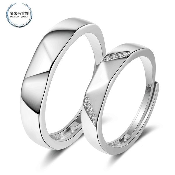 

ring s925 sterling silver couple a pair of simple japanese and korean men's women's s