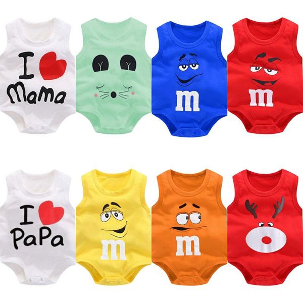 

jumpsuits cotton baby clothes sleeveless toddler born boys girls romper 0-24month cute home, Blue