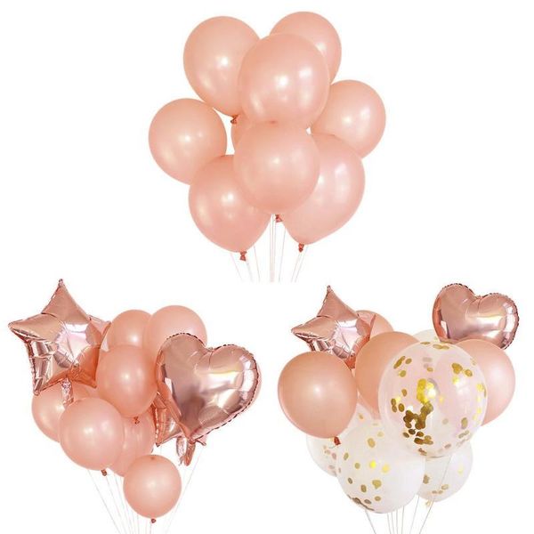 

party decoration gold heart star latex foil balloons set wedding birthday decorations