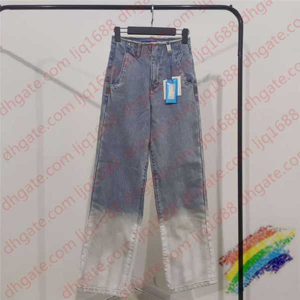 

new jeans 21fwss men women 1 denim pants hand-painted trousers, Blue