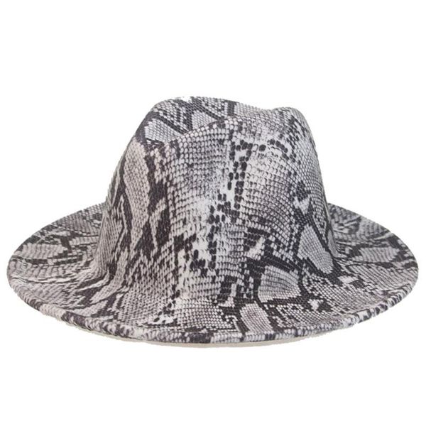 

wide brim hats fedora hat women men snake print panamas blue yellow black felted outdoor casual jazz caps winter, Blue;gray