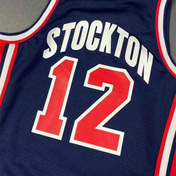 

sjzl rare basketball jersey men youth women vintage usa 1992 j.stockton high school size s-5xl custom any name or number, Black