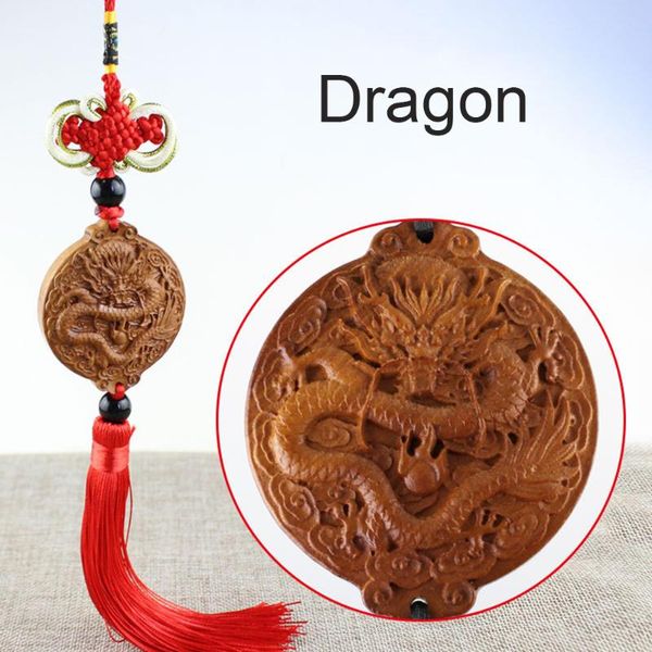 

interior decorations car ornament pendant wood carving mahogany china knot hanging auto rearview mirror decoration trim accessory car-stylin