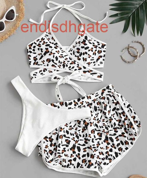 

factorylg09swimsuit 2021 solid leopard bikini split, White;black