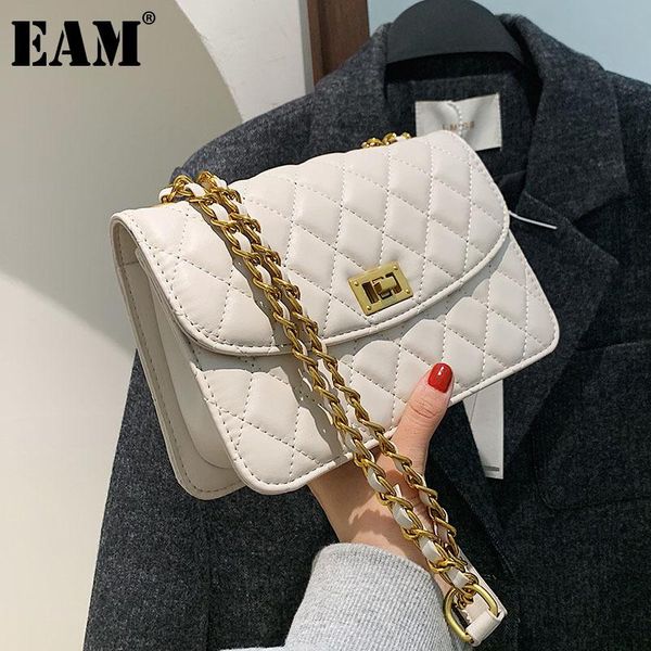

cross body [eam] women elegant chains small pu leather flap personality all-match crossbody shoulder bag fashion tide 2021 18a2137