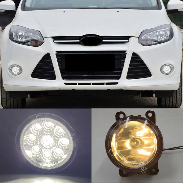 Chrome Fog Light Cover Grill для Ford Focus 3 2012 2013 2014 Светодиодные туман