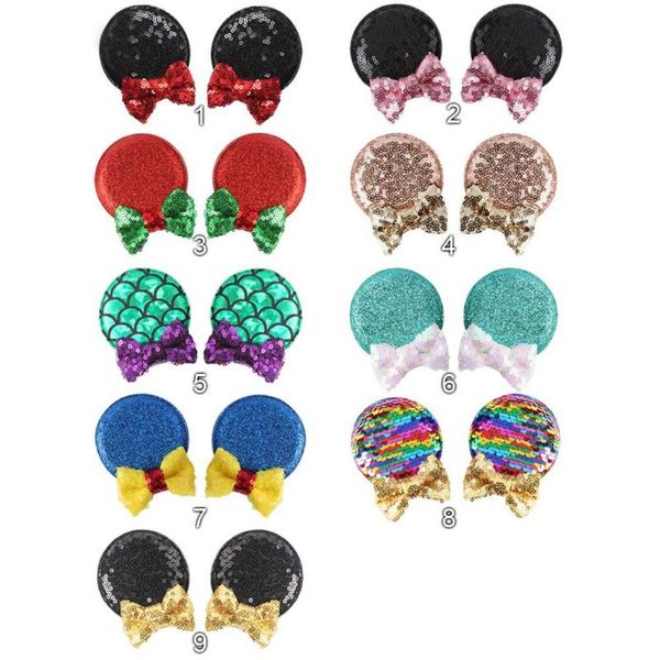 

hair accessories 18pair/lot ears clips kids bow ear hairpins headband party hairgrips barrette christmas, Slivery;white