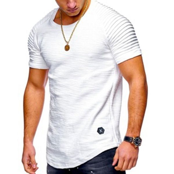 

2021 mens designer t shirts ruffled plain short-sleeved t-shirt fashion summer casual sport leisure time brand 5 colors m-4xl ship, White;black