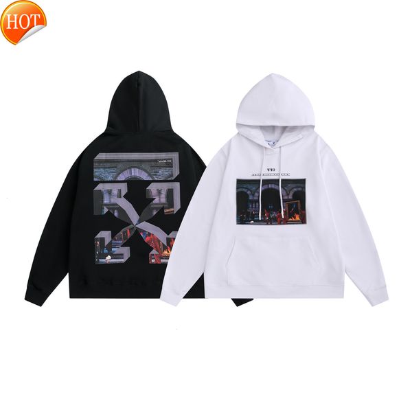 

brand chao winter autumn new hooded sweater off palace three-dimensional arrstyle men's women's loose casual top, Black