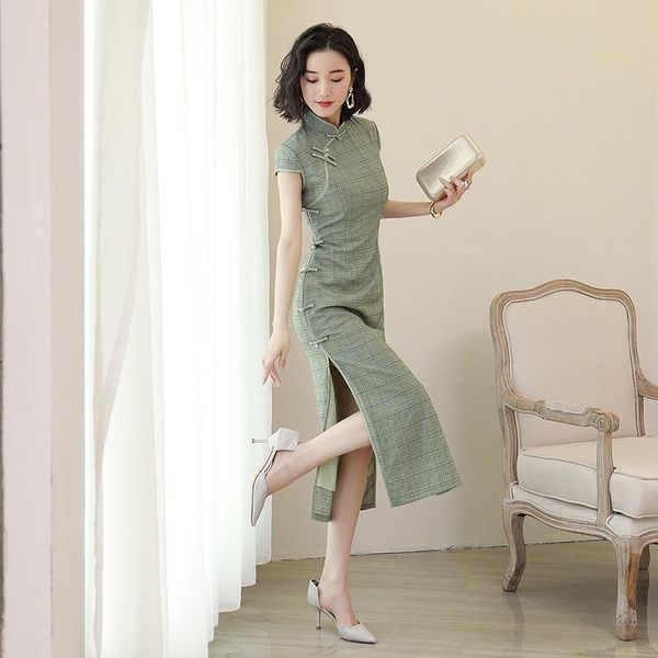 

ethnic clothing autumn improved cheongsam women's wear long style show temperament elegant chinese oriental dress, Red