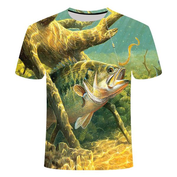 

men's t-shirts liasoso fishing t shirt style leisure 3d print funny fish hip hop t-shirt harajuku x men clothing, White;black
