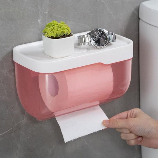 

toilet paper holders waterproof holder tissue box bathroom storage organizer rack self adhesive wall mount