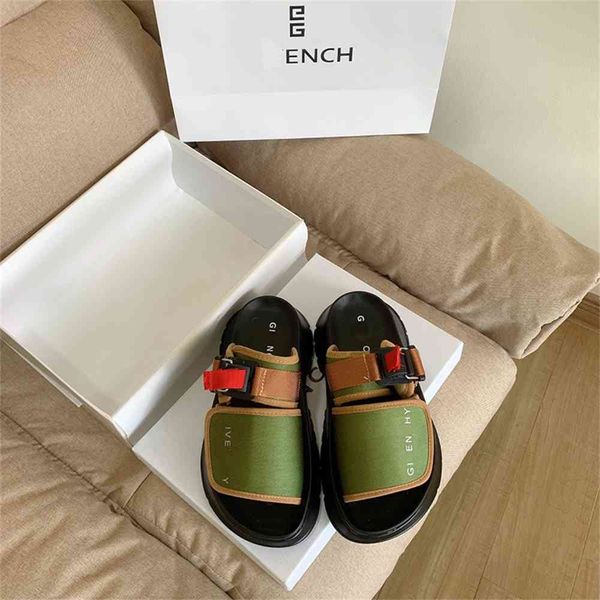 

70% off wholesale sandals flip-flops summer new muffin slippers wear thick soled high leisure sports sandals women's shoes, Black