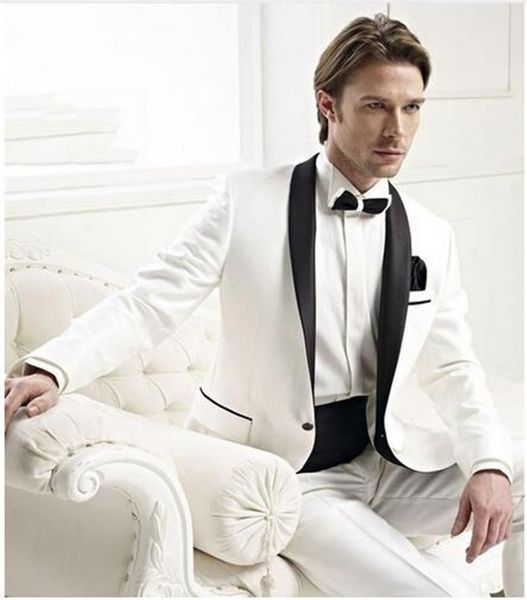 

men's suits & blazers 2 pieces pink groom tuxedos (jacket+pants) robe de soirÃ©e mariage mens tailor-made wedding suit for men costume h, White;black