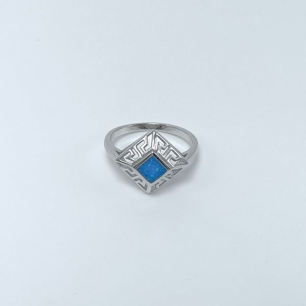 

designer rings 925 sterling silver rings blue opal gemstones rings high polish wedding jewelry wholesale factory china