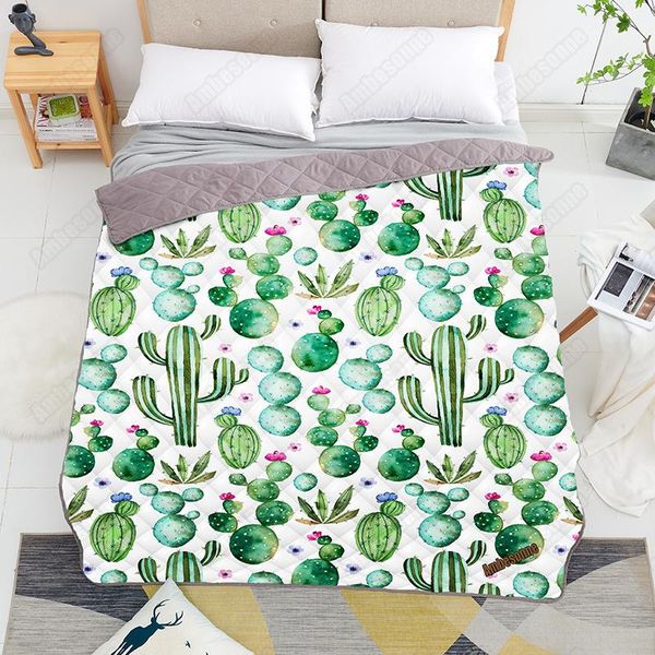 

comforters & sets print on demand summer quilt hand painted watercolor cactus plants coverlet thin quilts custom bedspread the bed dorm cove