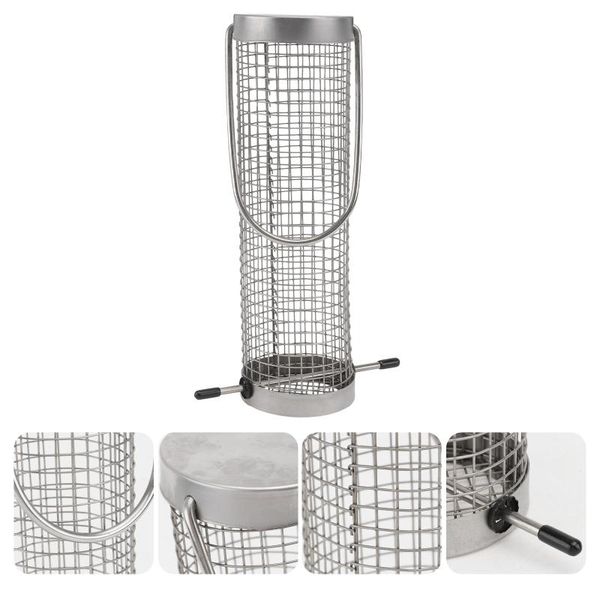 

other bird supplies 1pc stainless feeder outdoor hanging feeding cage tool silver