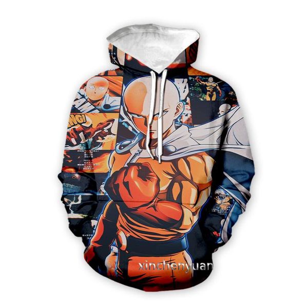 

men's hoodies & sweatshirts xinchenyuan men/women anime one punch-man 3d printed long sleeve hoodie fashion sweatshirt men sport pullov, Black