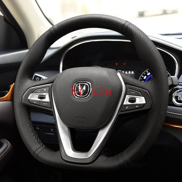 

steering wheel covers for changan cs85 eado dt cs75 diy custom leather hand-sewn special cover car interior accessories