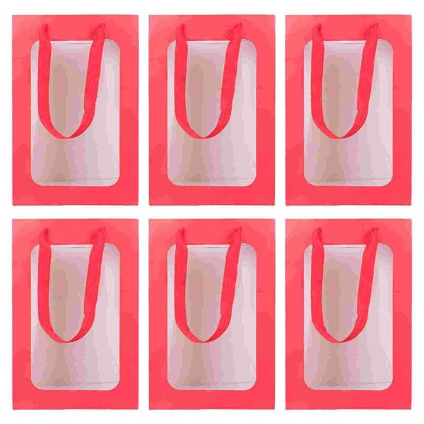 

gift wrap 6pcs chic christmas pouch thick xmas open window present bag paper