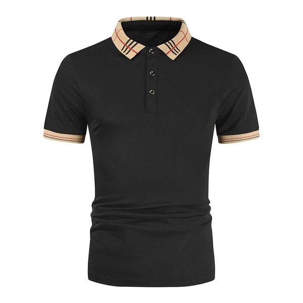 Camisa pólo de verão masculina casual listrada roupas de marca de algodão manga curta negócios homme camisa respirável polos