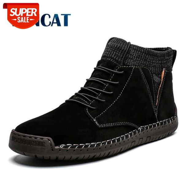 

vancat brand winter men ankle boots quality leather shoes warm men's snow boots winter shoes fur men's boots size 38-48 #ql32