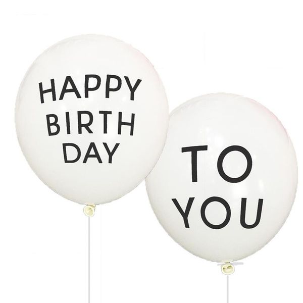

10pcs/10 inch 2.2g happy birthday to you alphabet white latex balloons baby birthday party decoration balloons