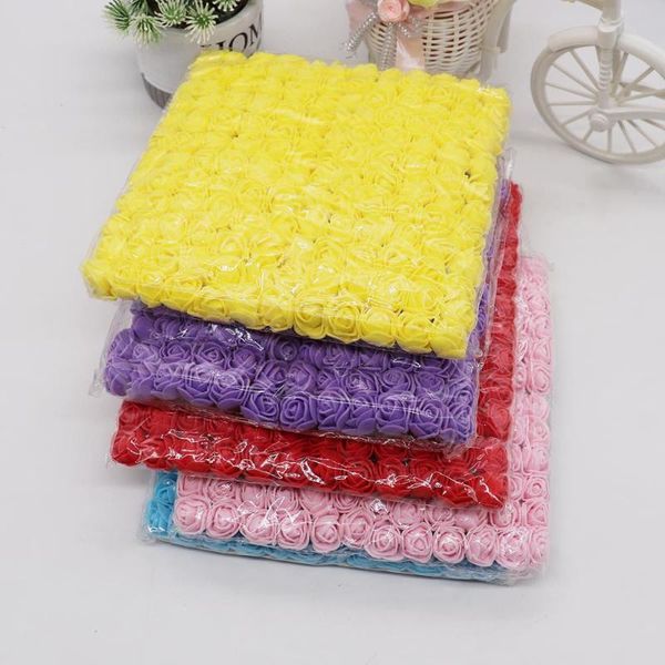

144pcs 2cm mini foam rose artificial flower bouquet multicolor rose wedding flower decoration scrapbooking fake