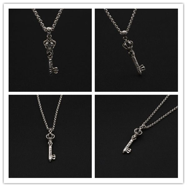 

925 sterling silver crown key pendants without chain american european punk style antique vintage handmade luxury jewelry accessories gifts