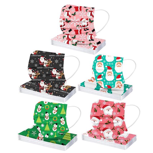 Clássico designer face máscara descartável máscaras adulto desenhos animados impressão Natal três camadas protetora atacado