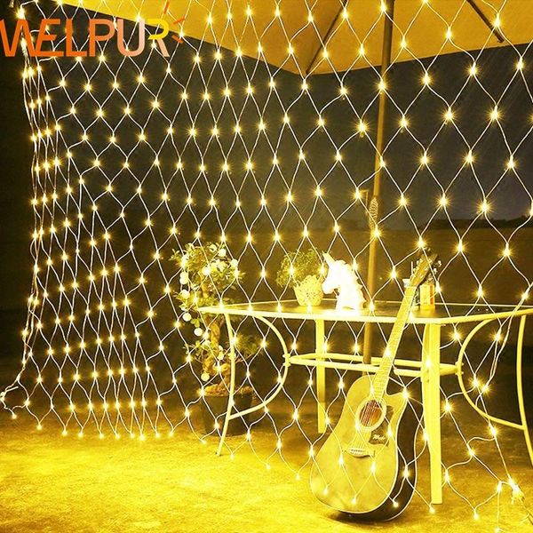 

net led string lights 8modes 220v 1.5x1.5m 3x2m festival christmas decoration new year wedding party waterproof