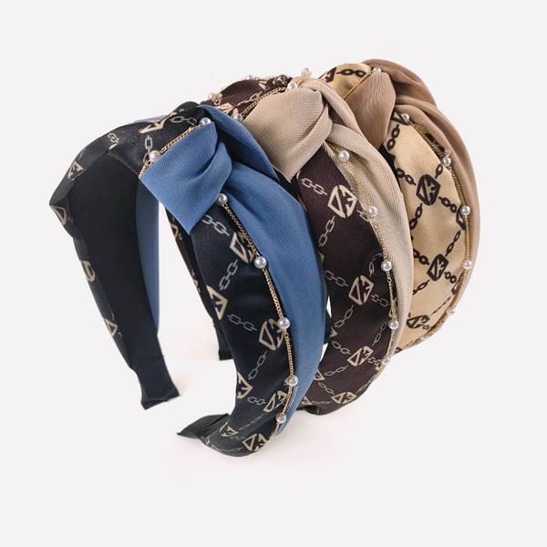 

girls hair accessories sticks bows headbands teenage children kids head bands fashion chain pattern pearl accessory b7901, Slivery;white