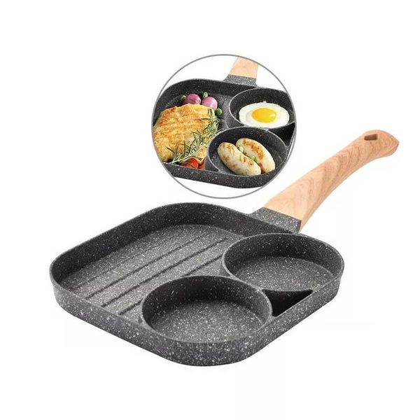 

pans 2-hole frying pot pan thickened omelet non-stick egg pancake steak cooking ham breakfast maker cookware