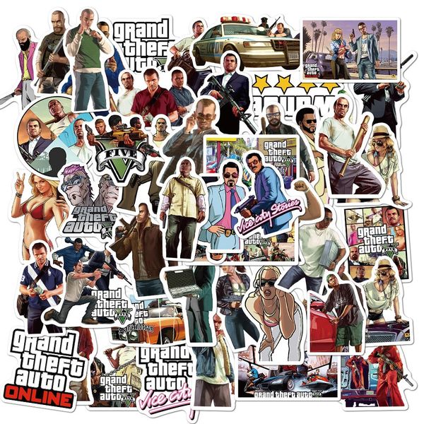 

10/50pcs game gta stickers suitcase graffiti motorcycle skateboard luggage fridge guitar phone classic toy sticker decal kid car