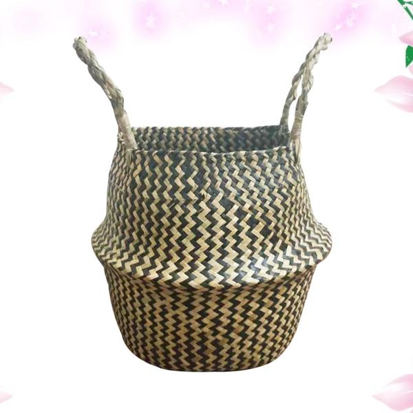 

storage baskets rattan folding basket seaweed wicker dirty laundry home simple decoration)