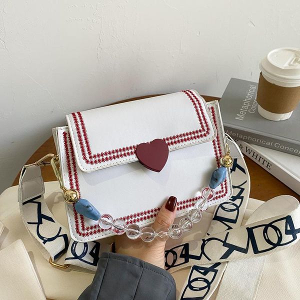 

evening bags simple crystal bead chain small bag 2021 net red casual wide shoulder strap fashion one-shoulder messenger