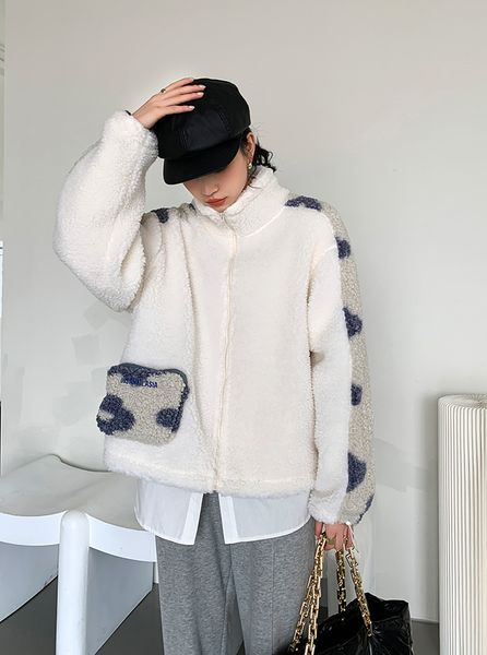 

2021 new winter white fleece women stand collar shearling jacket drawstring zipper up fur coat korean fashion clothing da63, Black