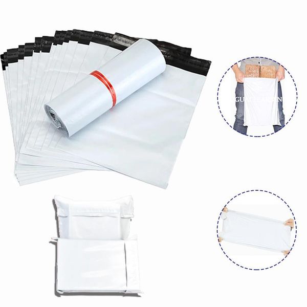 

gift wrap white courier bag thicken express envelope storage bags mail self adhesive postal seal plastic packaging 100% material